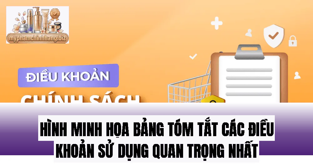 Hình minh họa bảng tóm tắt các điều khoản sử dụng quan trọng nhất