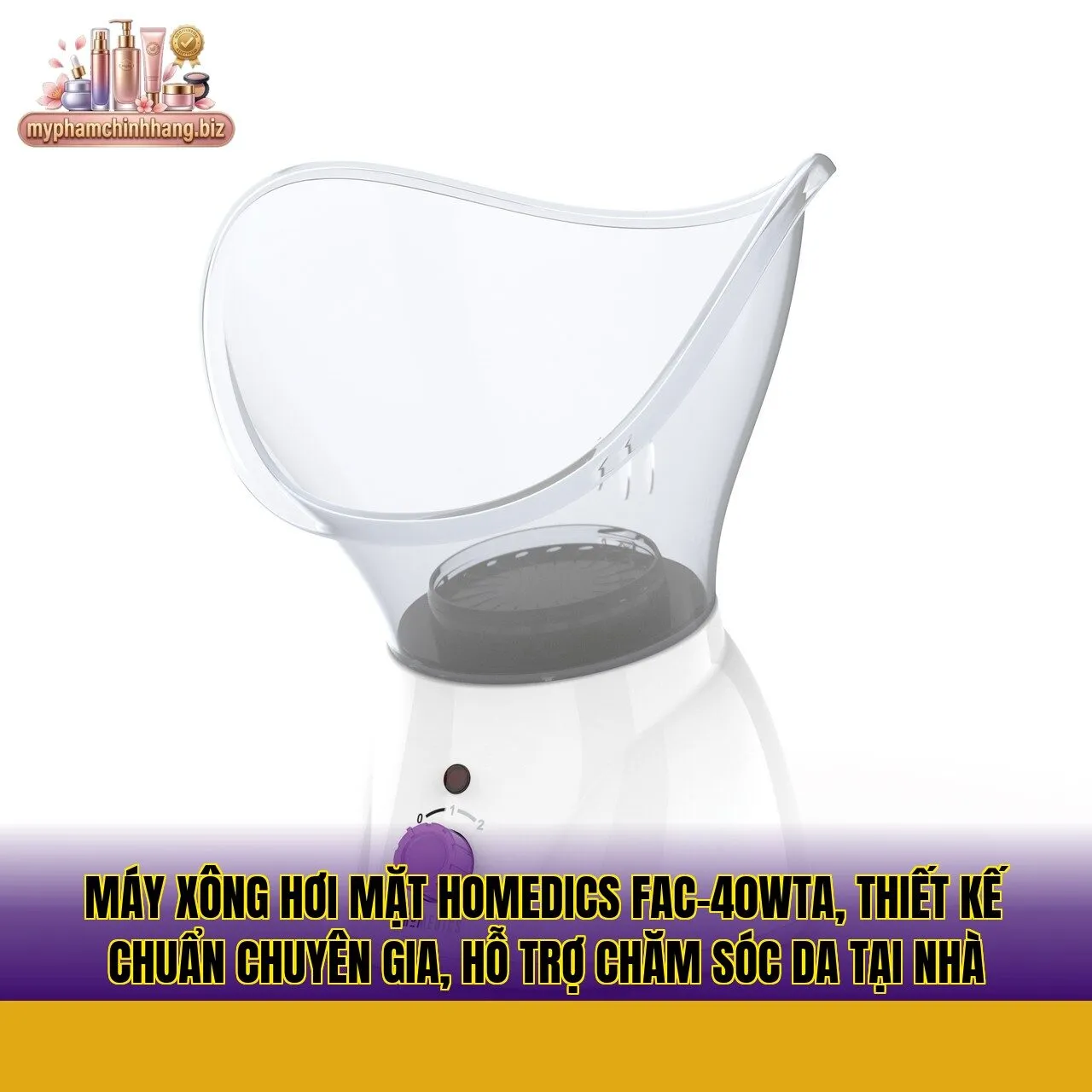 Máy xông hơi mặt Homedics FAC-40WTA, thiết kế chuẩn chuyên gia, hỗ trợ chăm sóc da tại nhà