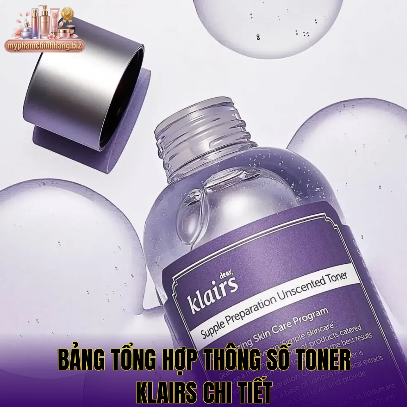 Bảng tổng hợp thông số toner Klairs chi tiết