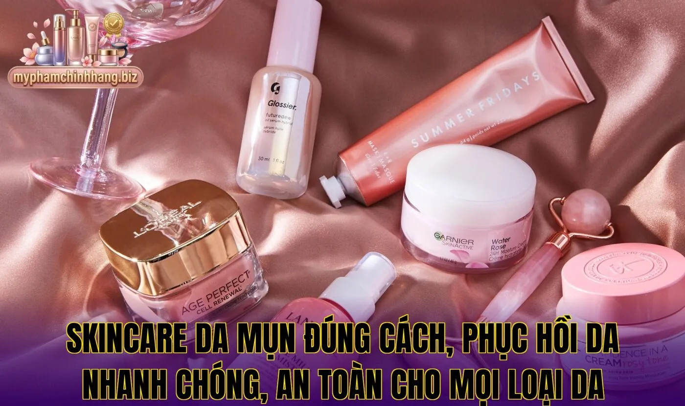 Skincare da mụn đúng cách, phục hồi da nhanh chóng, an toàn cho mọi loại da