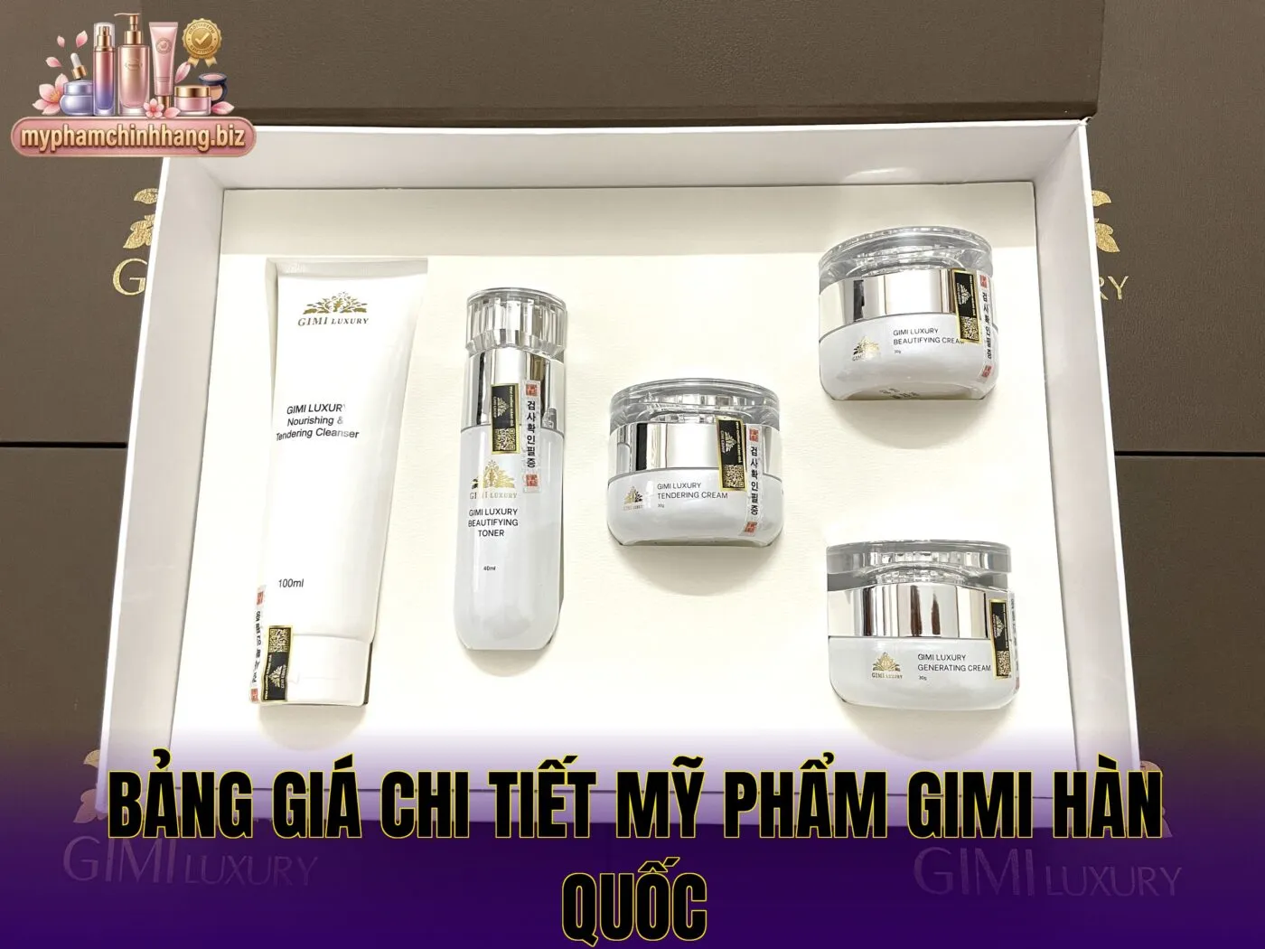 Bảng giá chi tiết mỹ phẩm Gimi Hàn Quốc